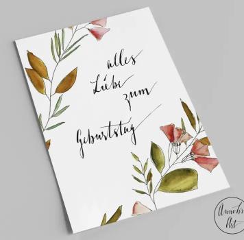 Geburtstagskarte mit Blumen